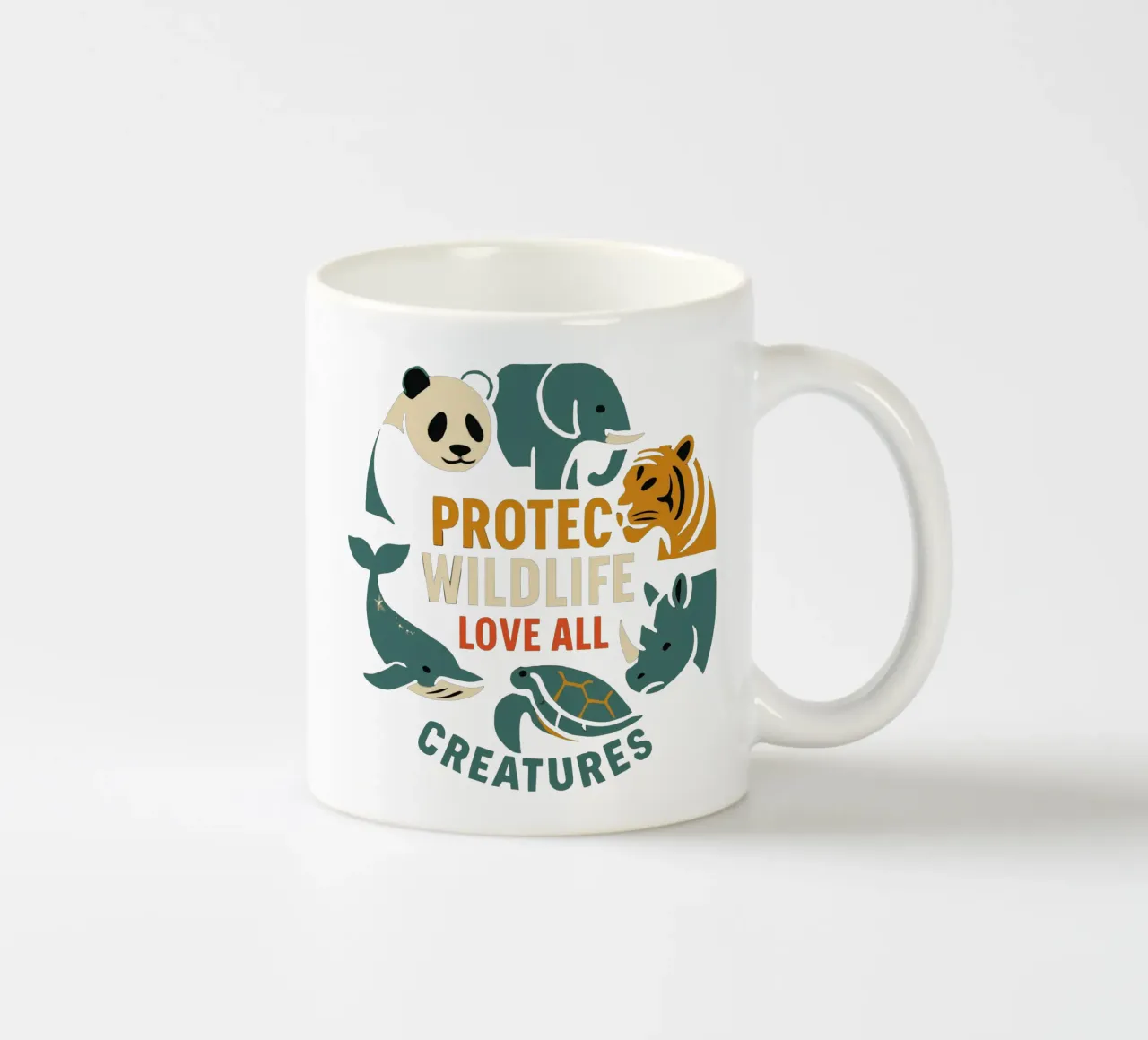 Proteggere la fauna selvatica Amare tutte le creature - Circ degli animali in via di estinzione tazza in ceramica da artdesign1985