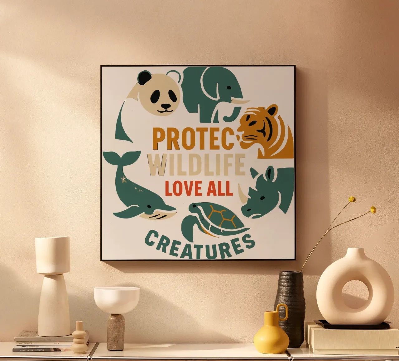Proteggere la fauna selvatica Amare tutte le creature - Circ degli animali in via di estinzione plexiglass da artdesign1985