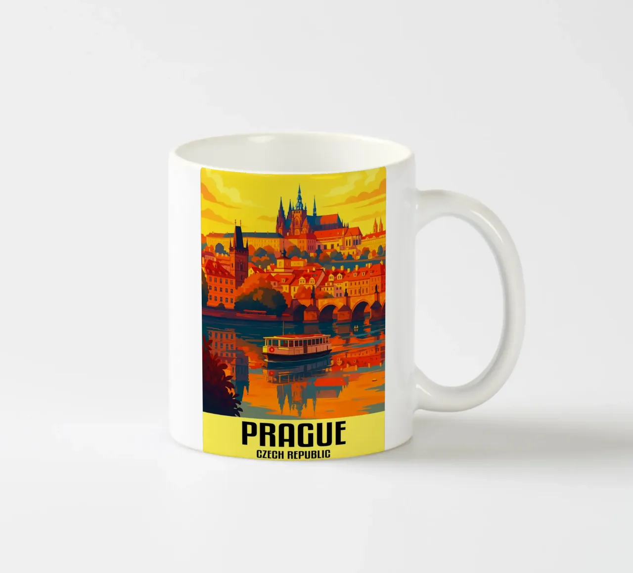 Praag Tsjechië Stad Kunst Verbeelding keramische mok van oneheart