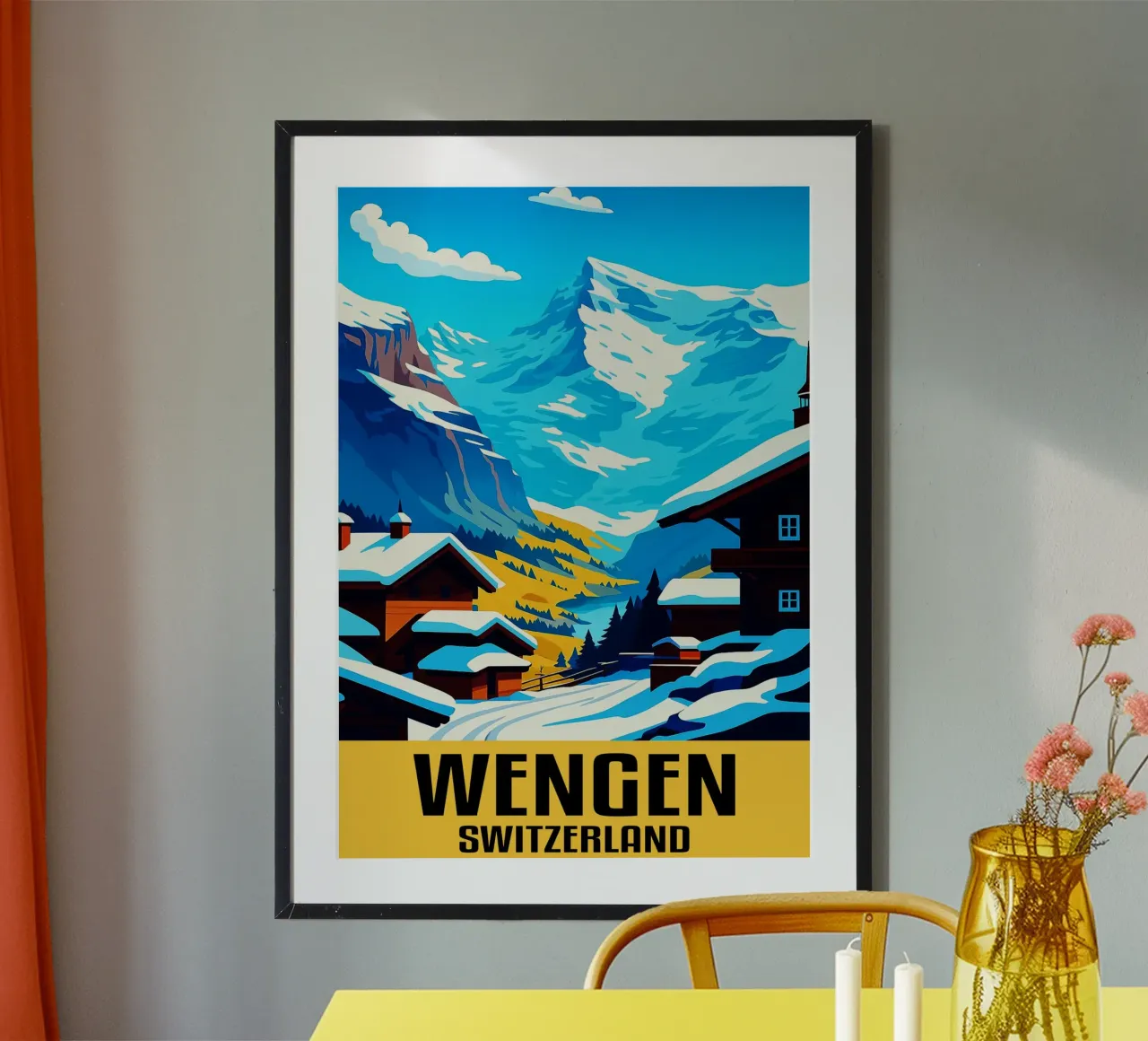 Wengen Schweiz Stadt Kunst Imagination Poster von oneheart