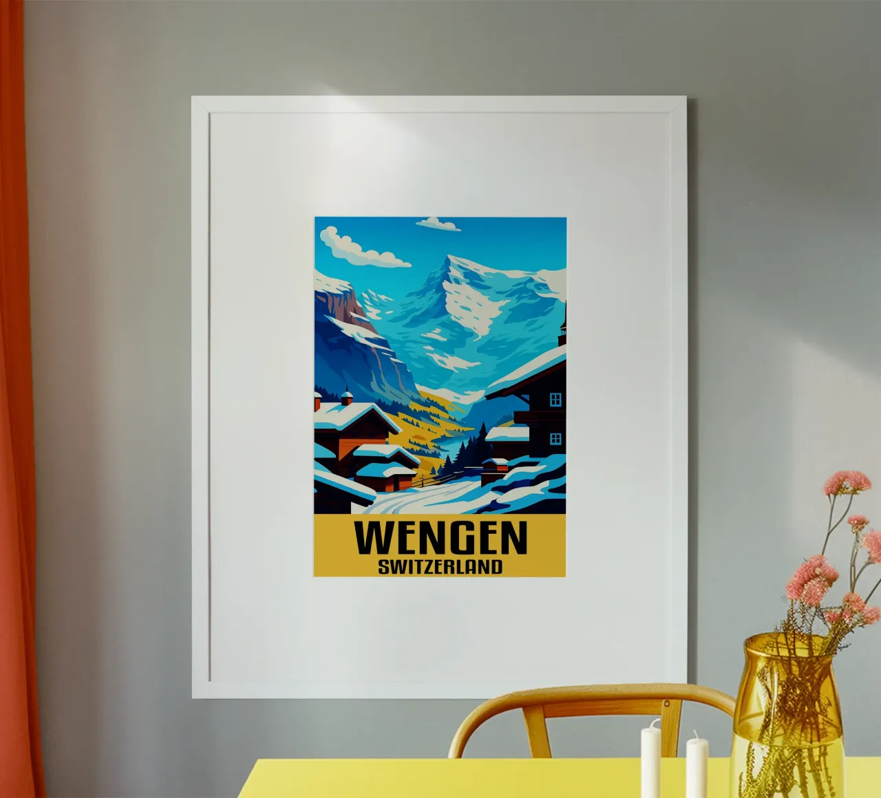 Wengen Schweiz Stadt Kunst Imagination Poster von oneheart