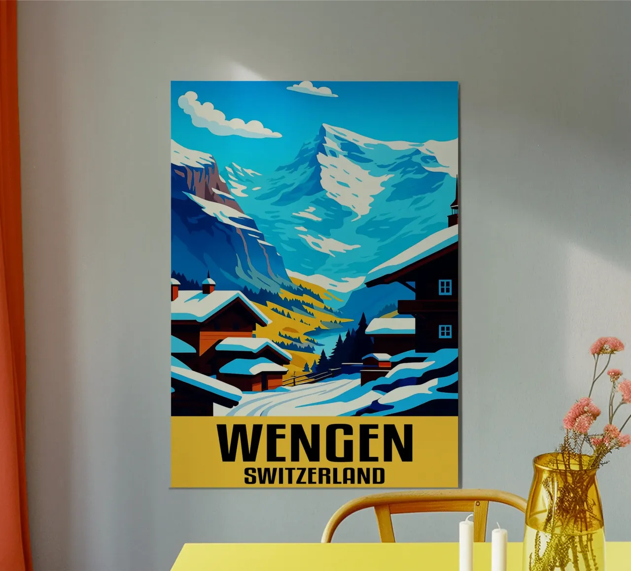 Wengen Schweiz Stadt Kunst Imagination Poster von oneheart