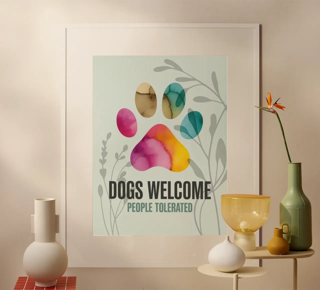 DOGS WELCOME poster with aluminum frame by 20 Farben