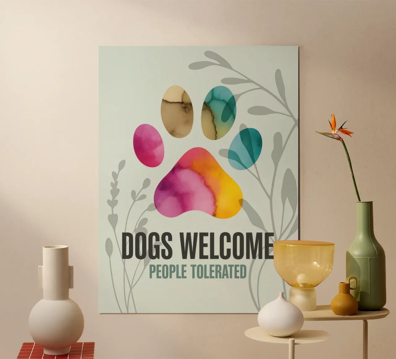 DOGS WELCOME poster with aluminum frame by 20 Farben
