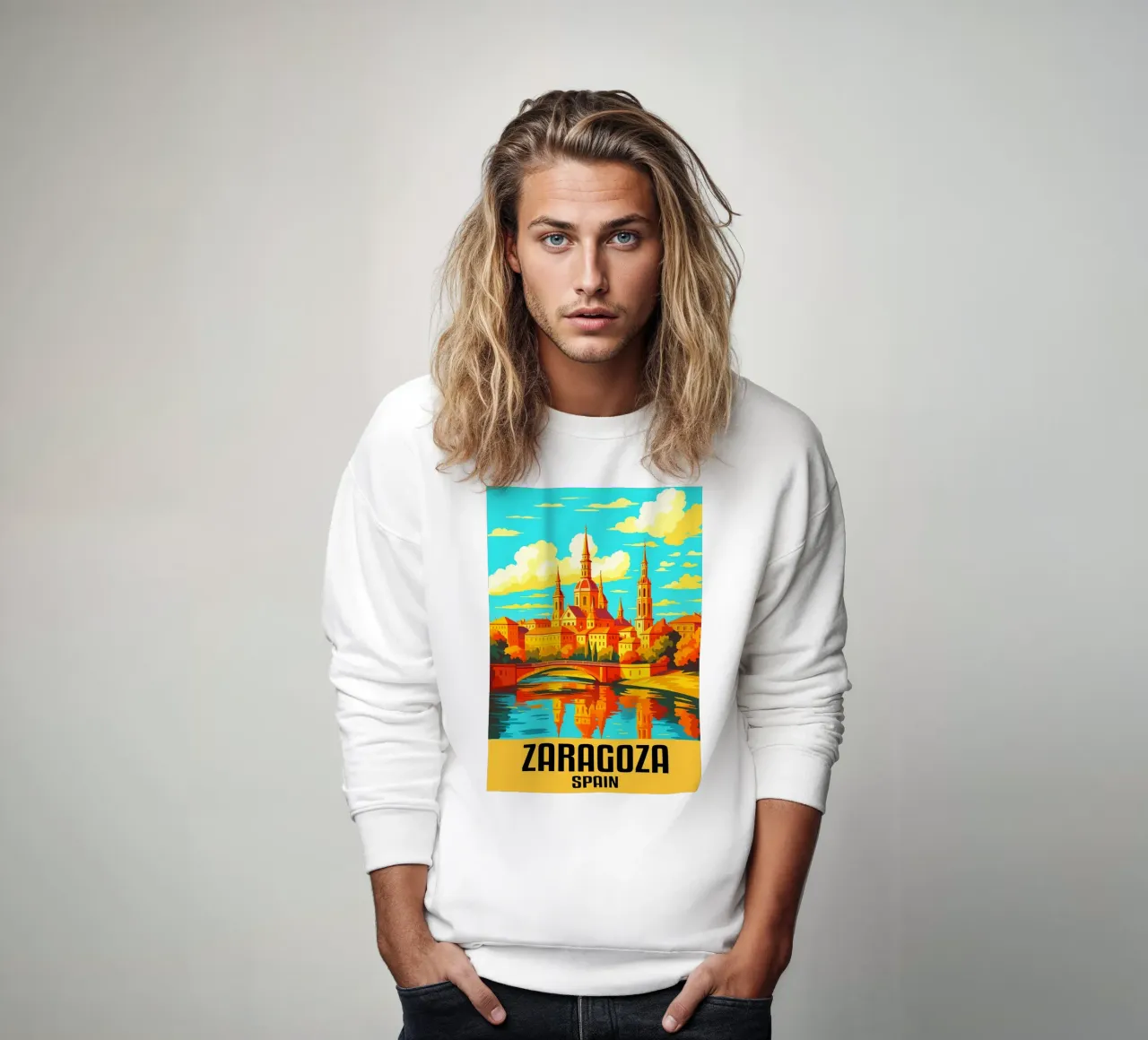 Saragozza Spagna Città Arte Immaginazione felpa da oneheart