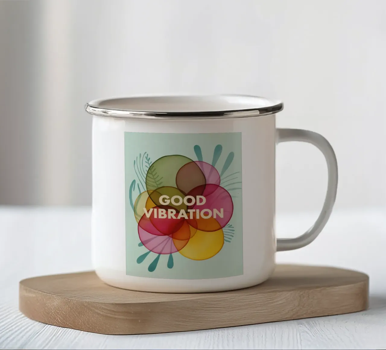 GOOD VIBRATION tazza in smalto da 20 Farben