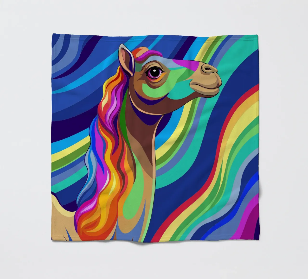 camel vector fullcolor fleece blanket by onelife