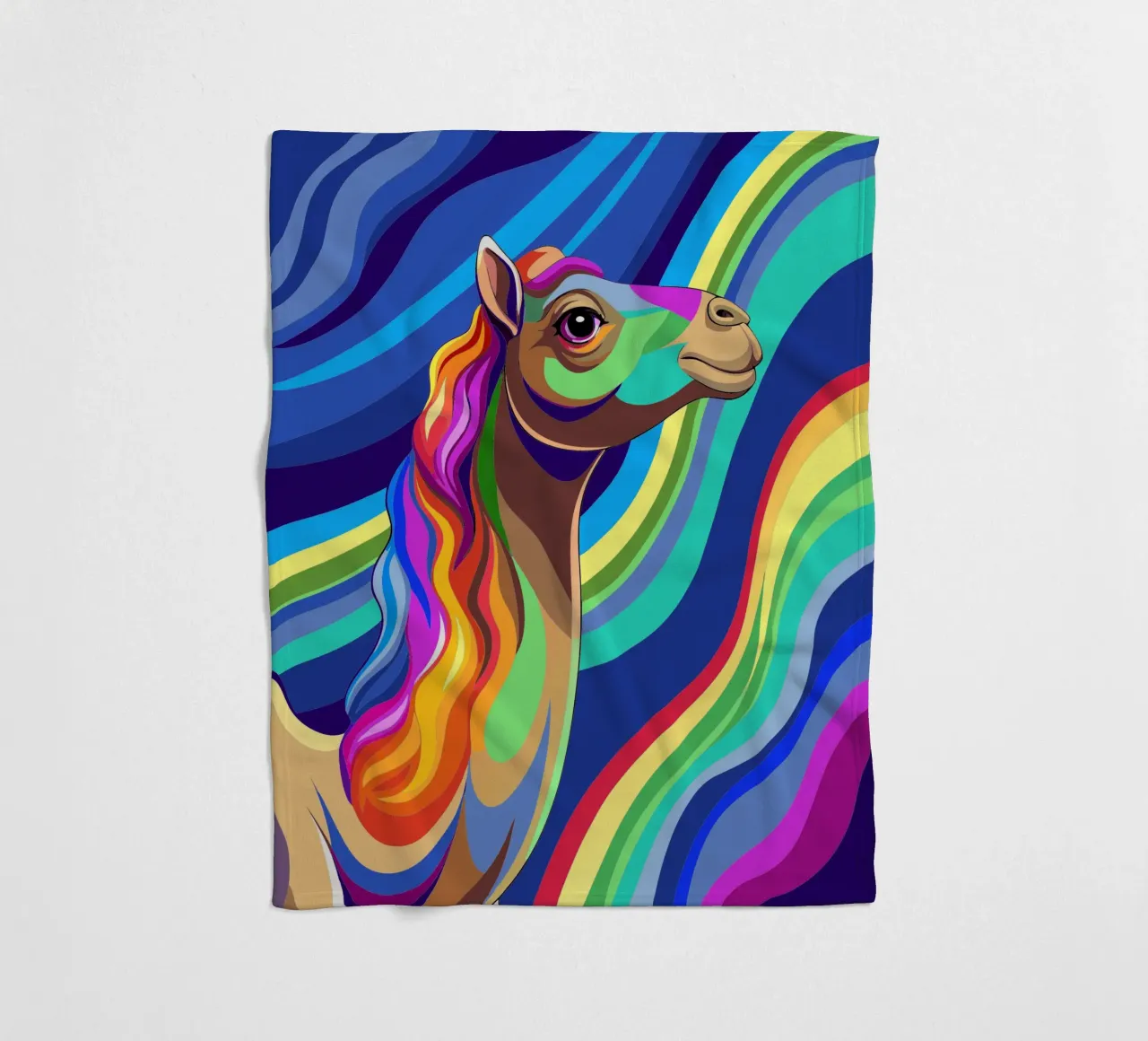 camel vector fullcolor fleece blanket by onelife