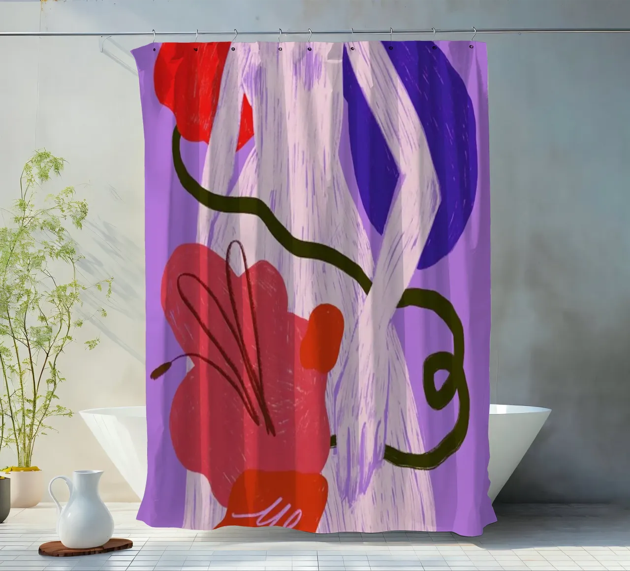 Fierce And Flourishing II shower curtain by Pure