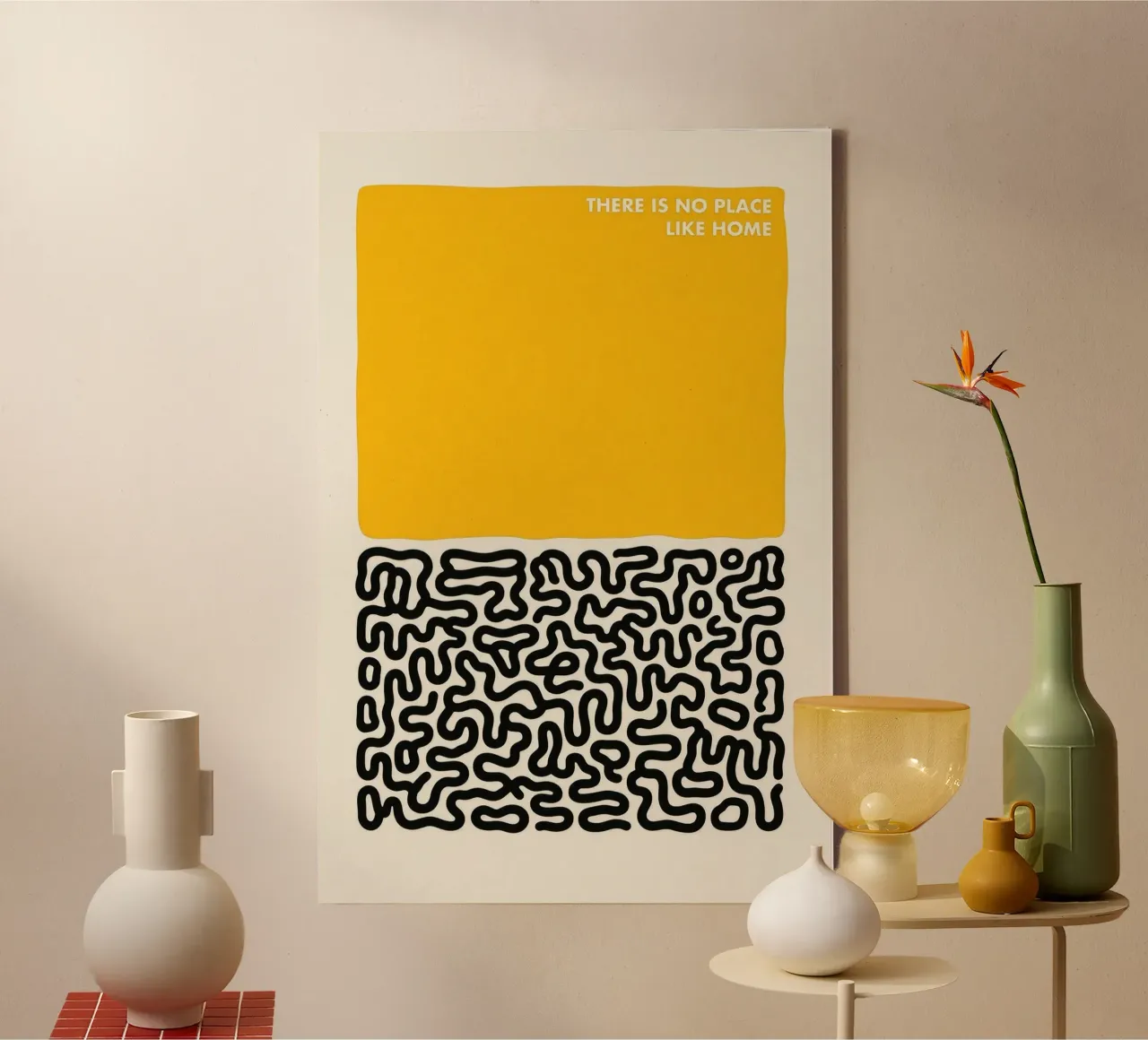 NO PLACE LIKE HOME tela con Cornice a cassetta da 20 Farben