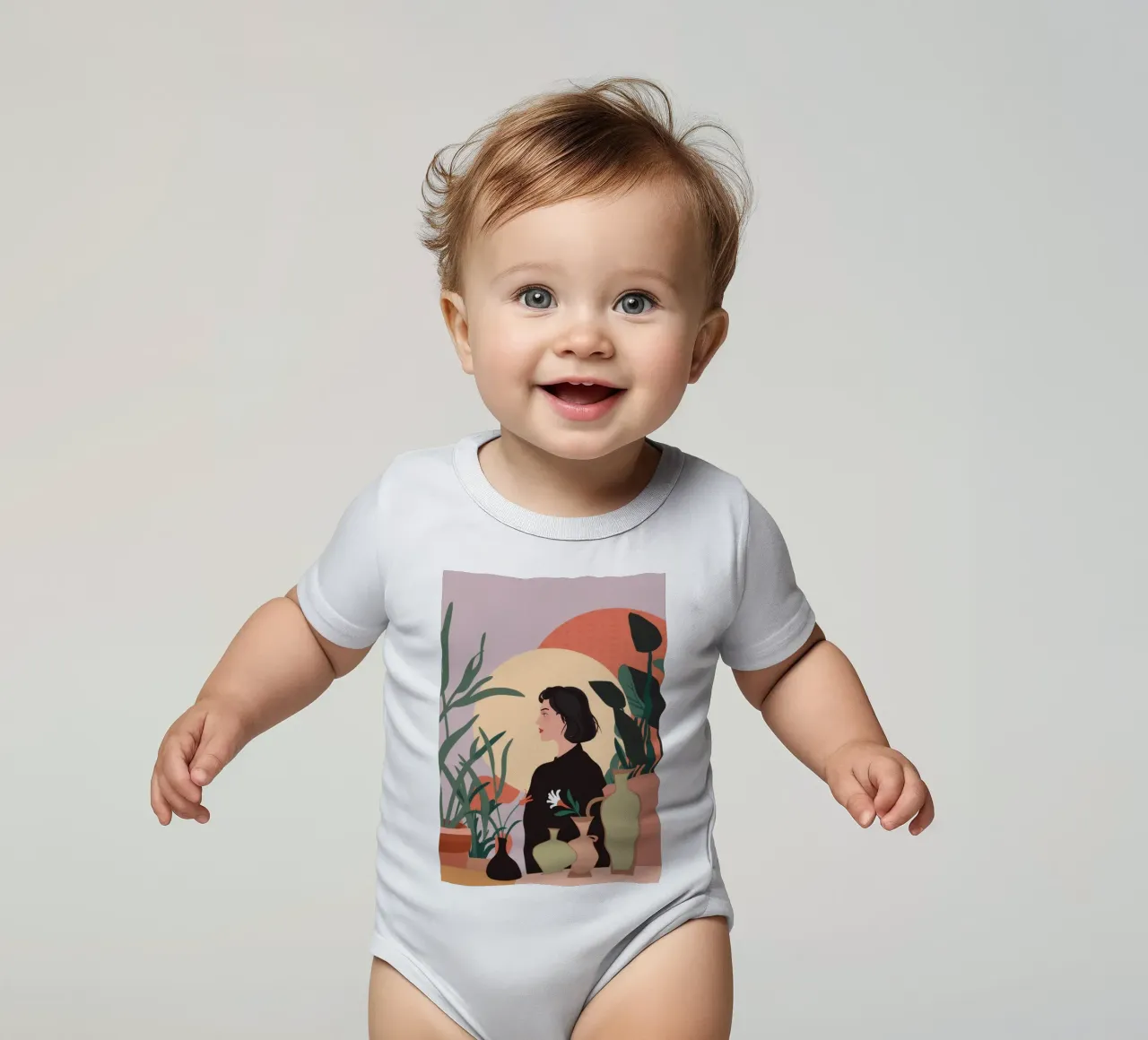 Dschungelkatzen-Pose Kurzarm Babybody von Peak Delusion