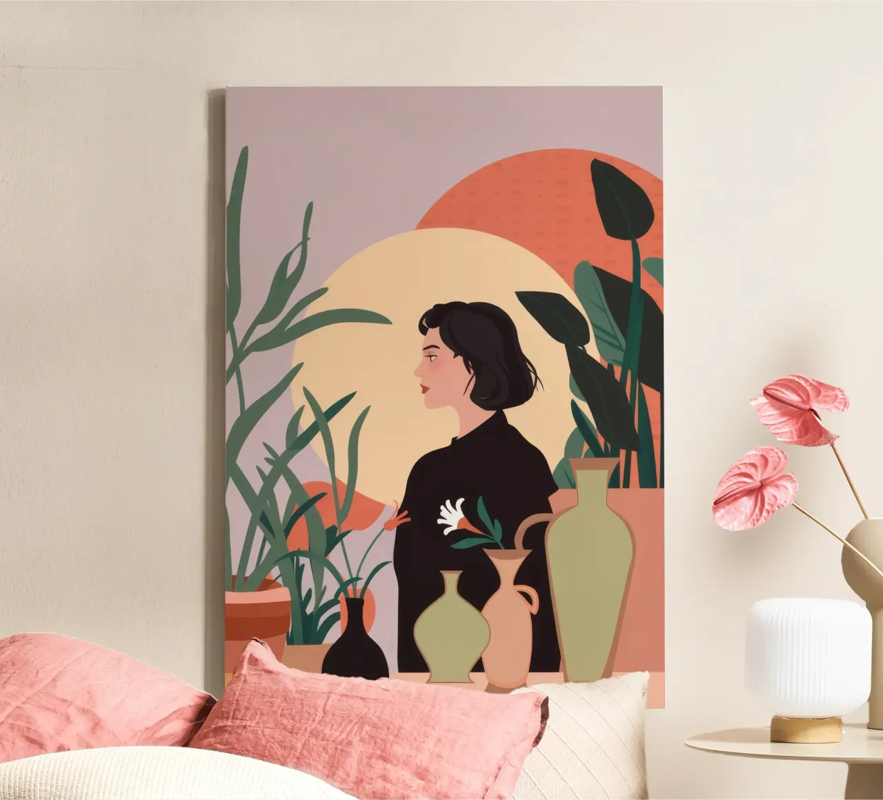 Jungle Cat Repose canvas with Floater frame by Peak Delusion