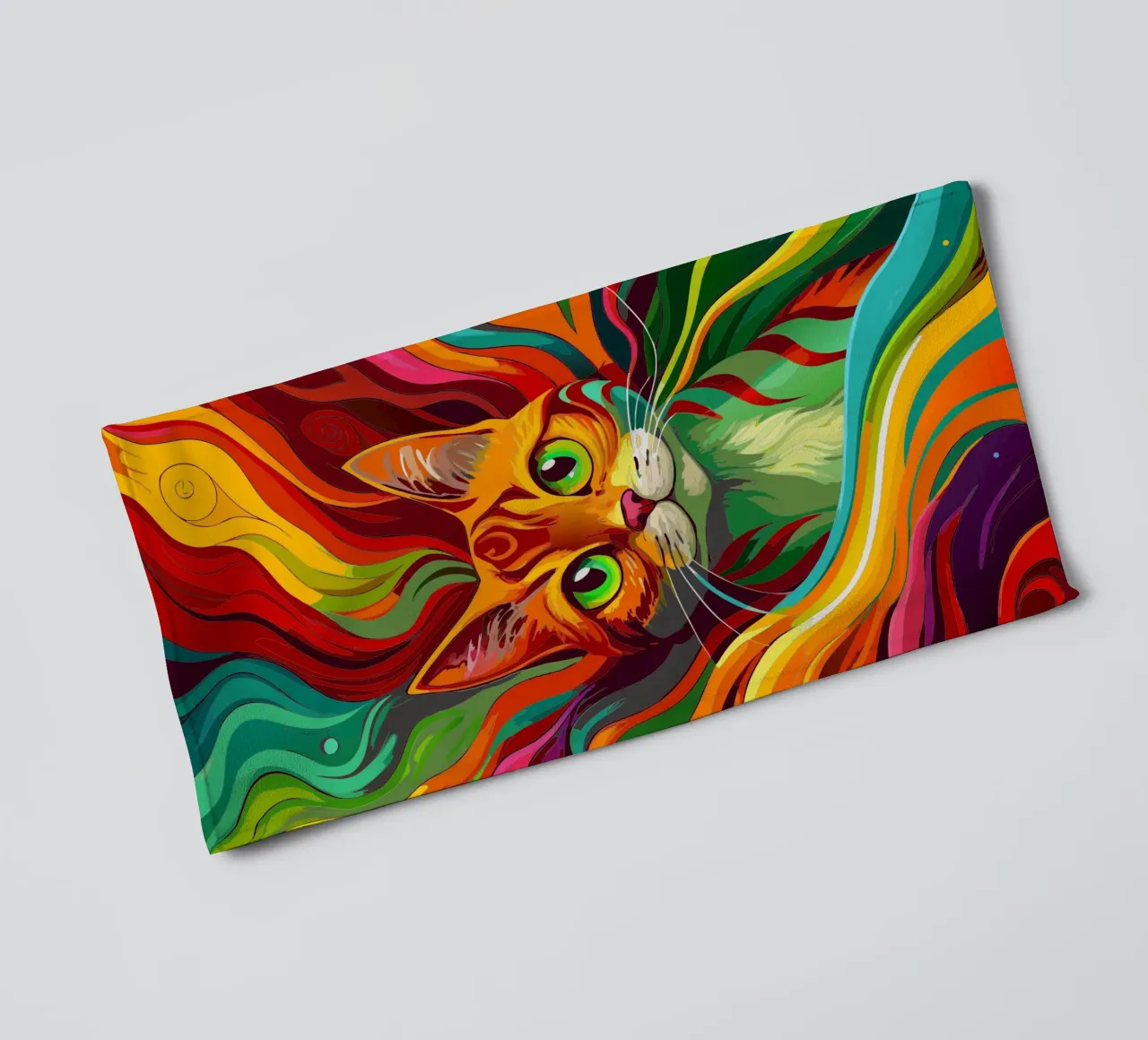cat vector fullcolor towel by onelife