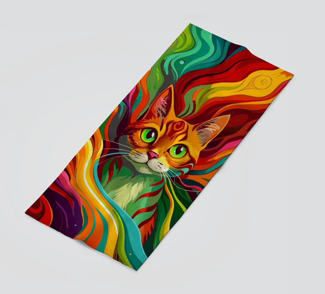 gatto vettore fullcolor telo mare da onelife