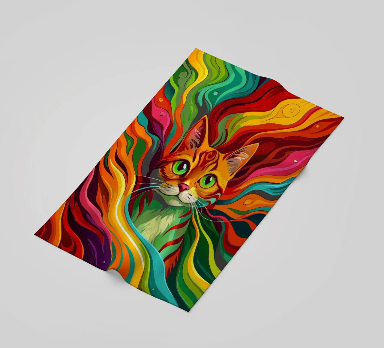 gatto vettore fullcolor telo mare da onelife