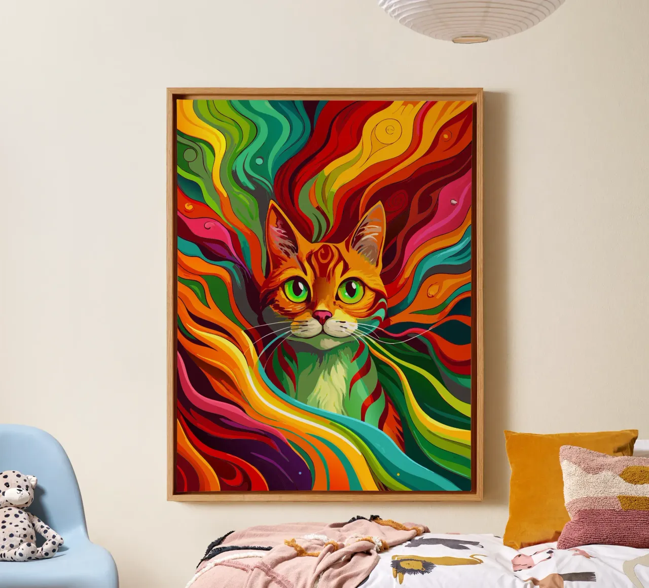 cat vector fullcolor canvas with Floater frame by onelife