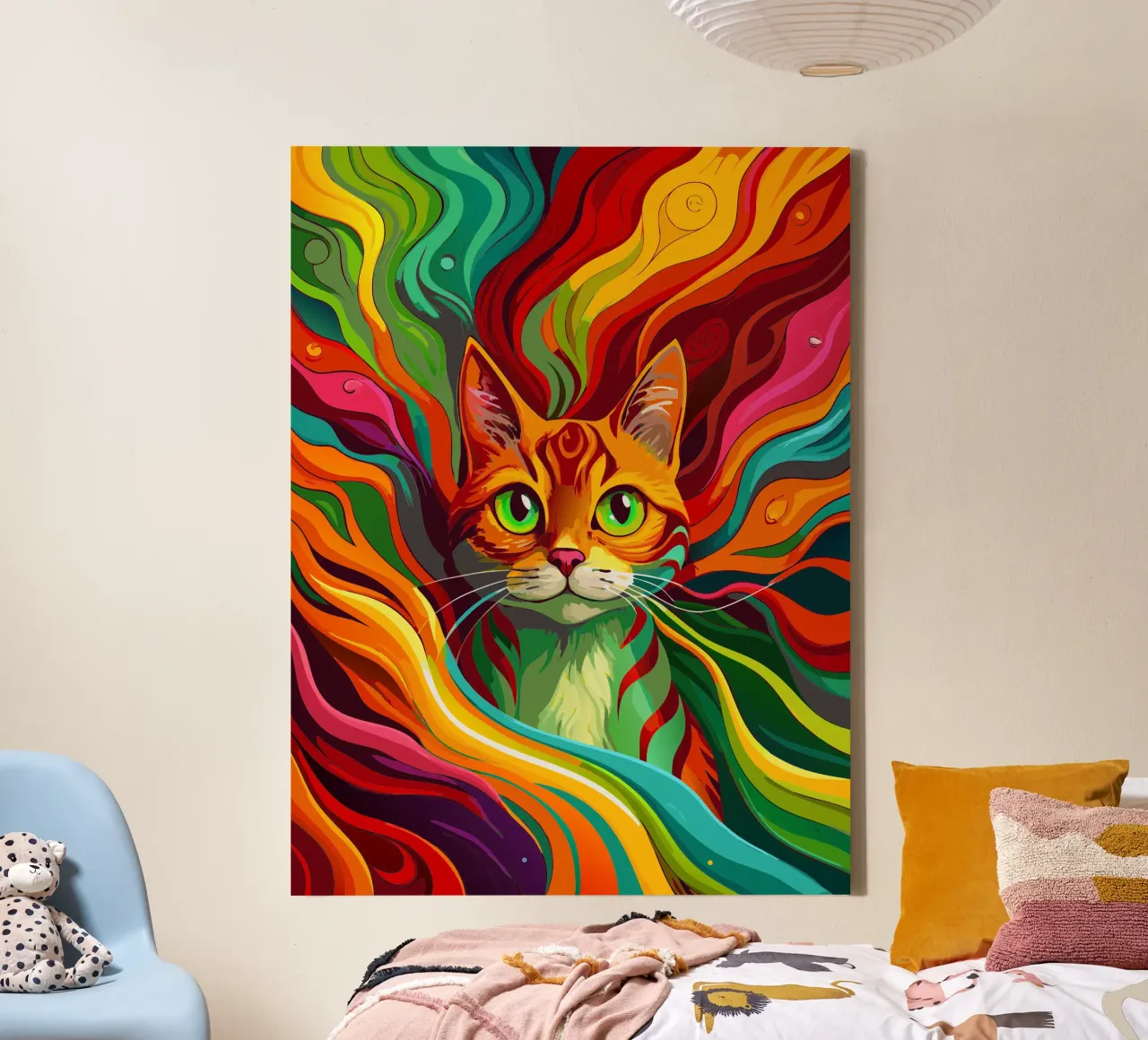 cat vector fullcolor canvas with Floater frame by onelife