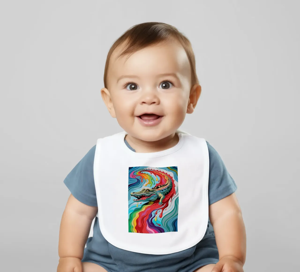 cocodrilo vector fullcolor babero de onelife