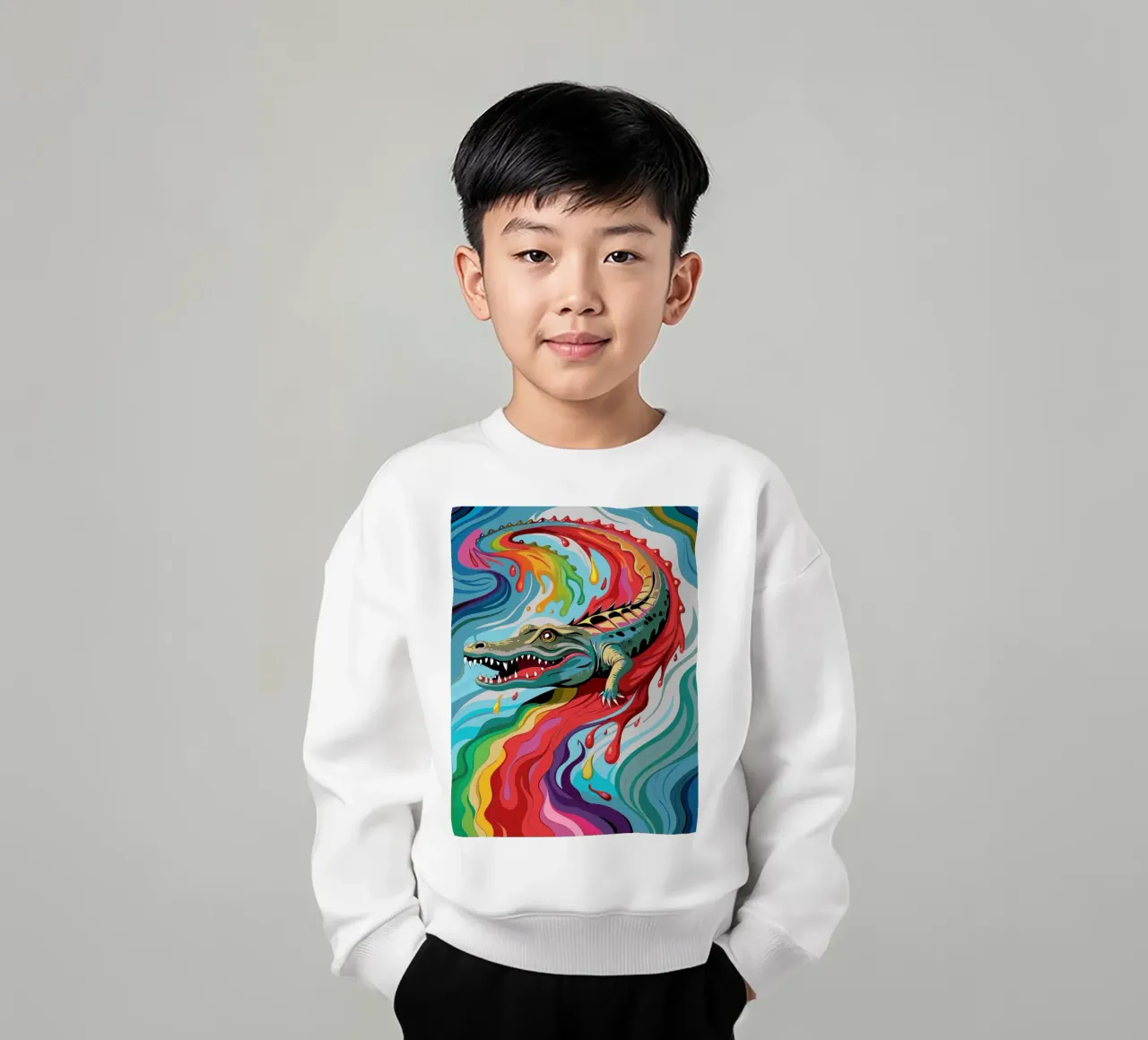 cocodrilo vector fullcolor sudadera para niño de onelife