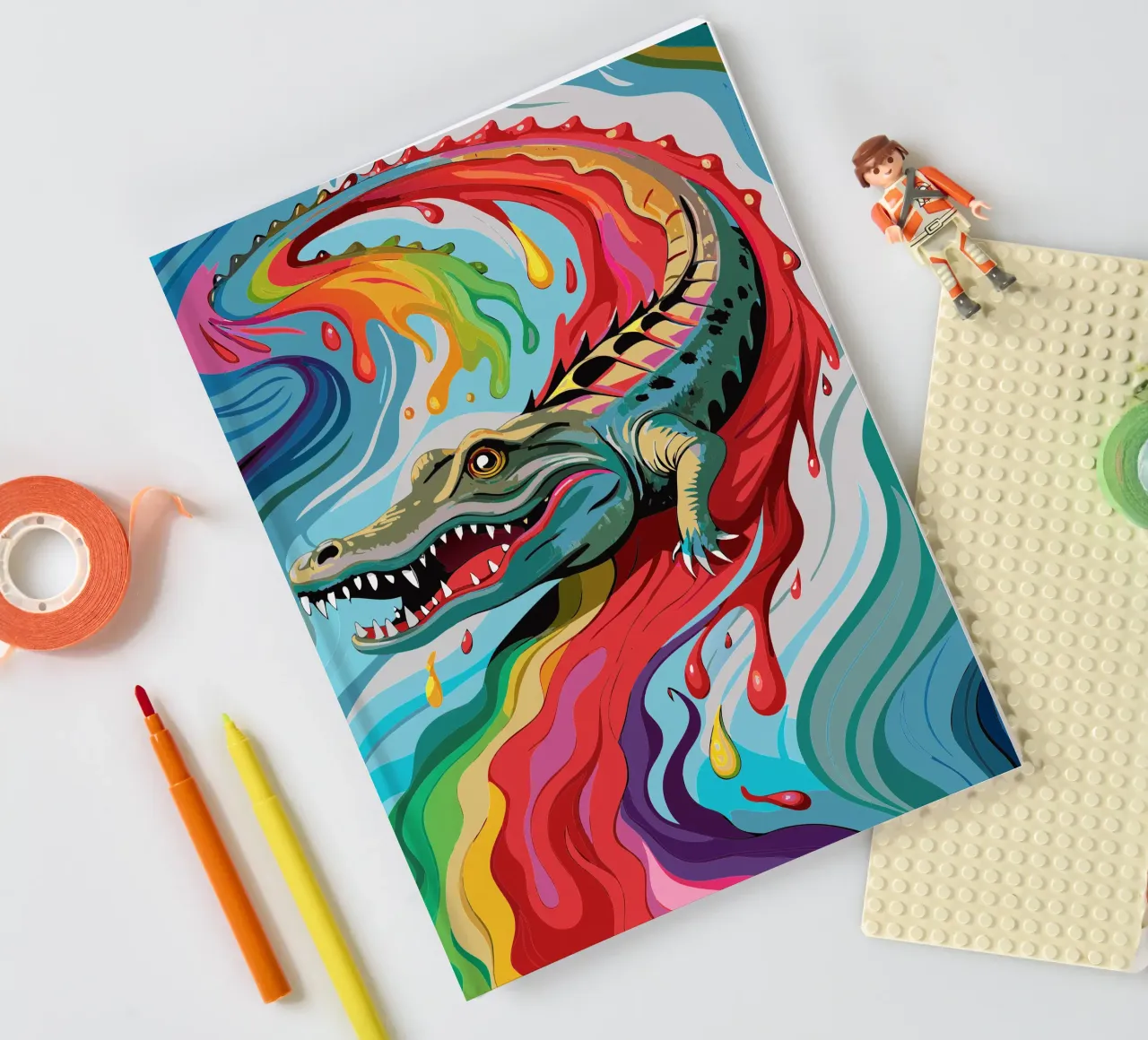 crocodile vector fullcolor notebook by onelife