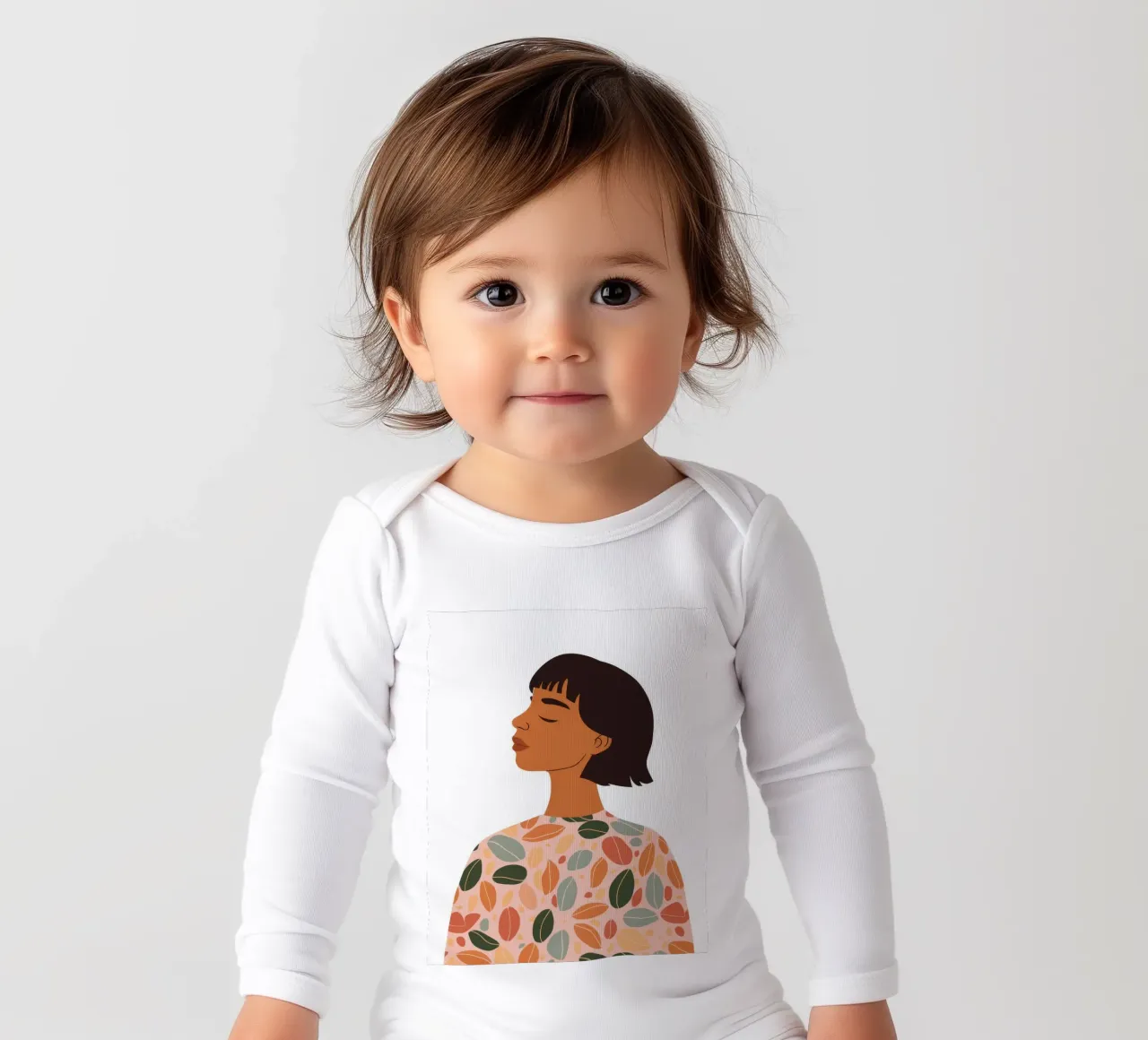 Floral Sweater Profile long-sleeve baby romper by Peak Delusion