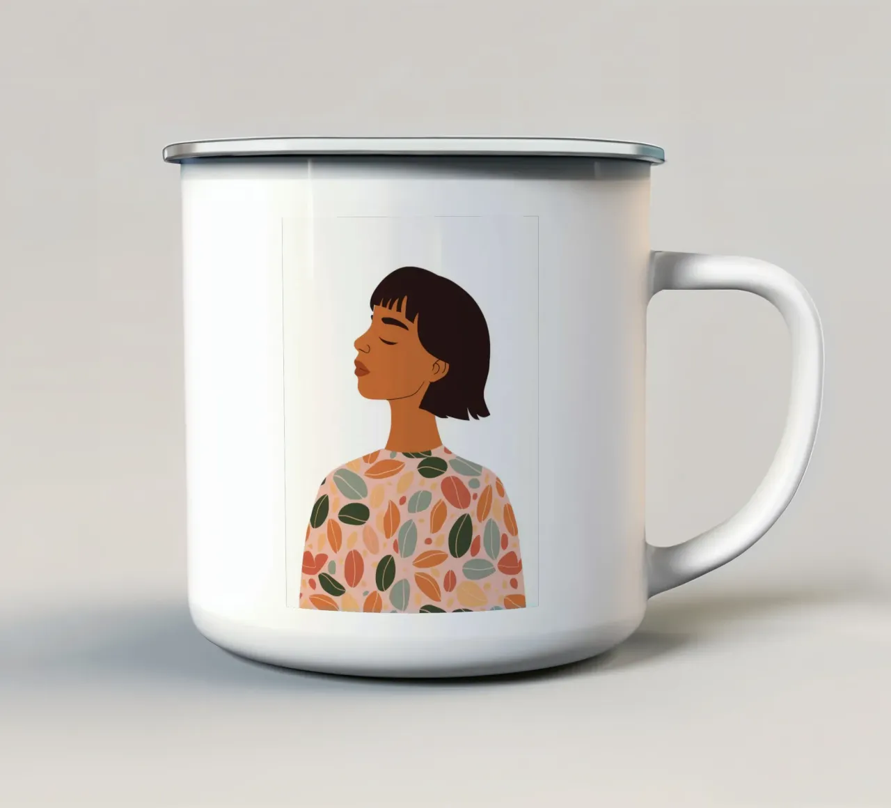 Profilo del maglione floreale tazza in smalto da Peak Delusion