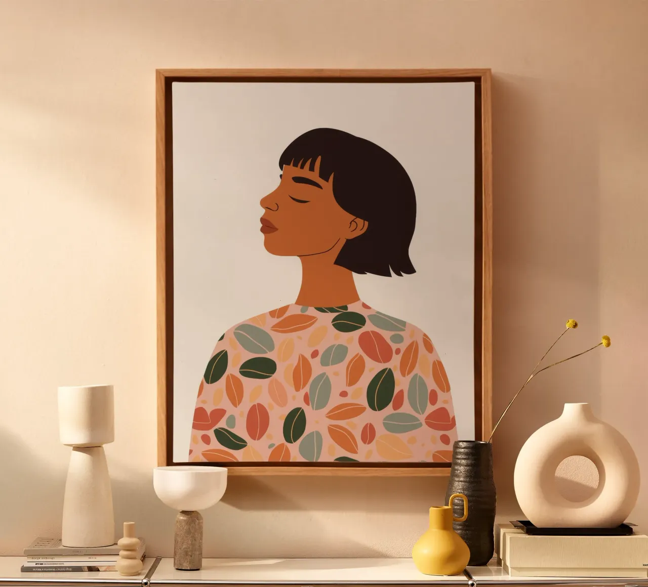Bloemen trui profiel canvas met Baklijst van Peak Delusion