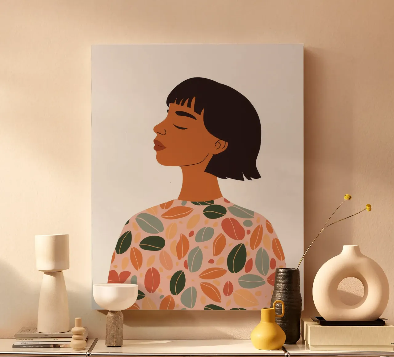 Bloemen trui profiel canvas met Baklijst van Peak Delusion