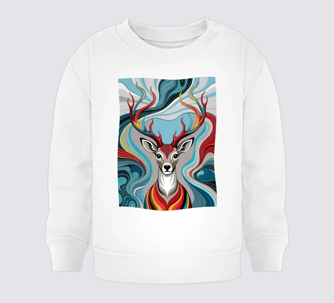 ciervo vector a todo color sudadera de bebé de onelife