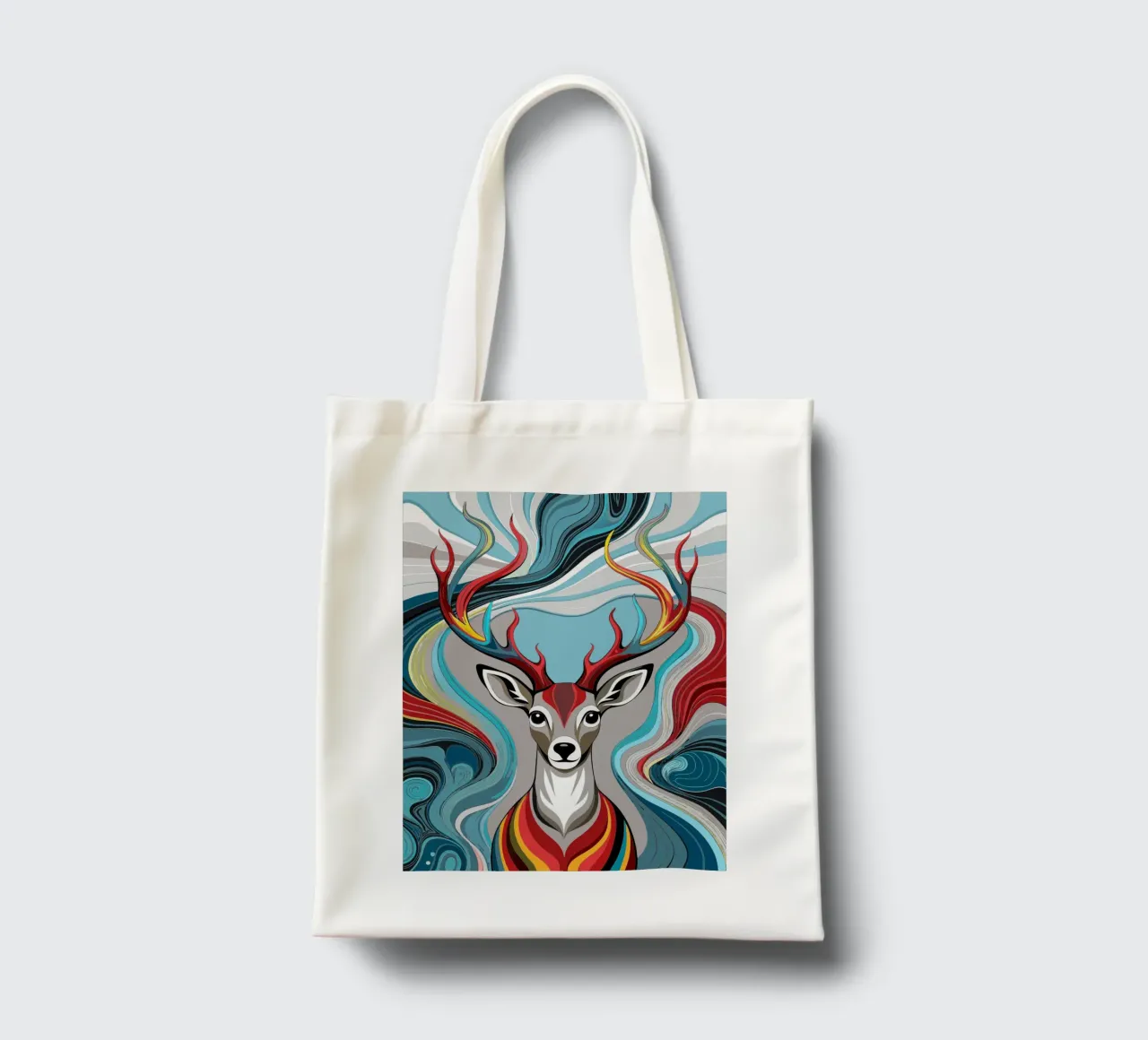 ciervo vector a todo color tote bag de onelife