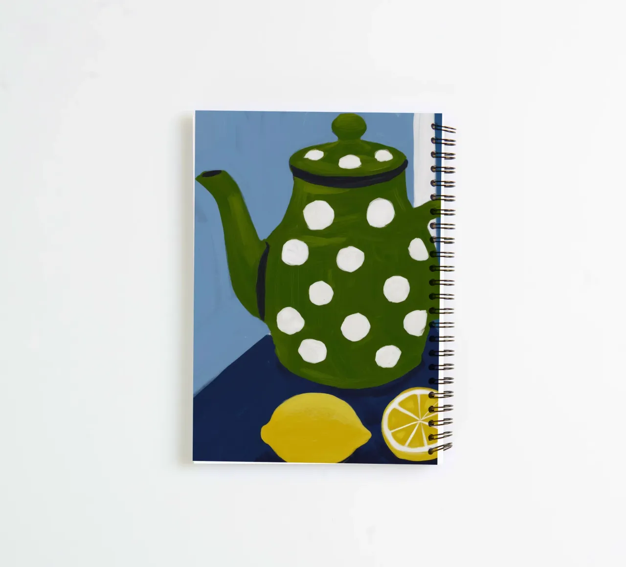 Green Polka Dot Teapot spiral notebook by Peak Delusion