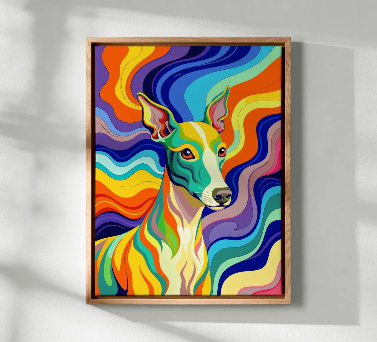 hond vector fullcolor canvas met Baklijst van onelife