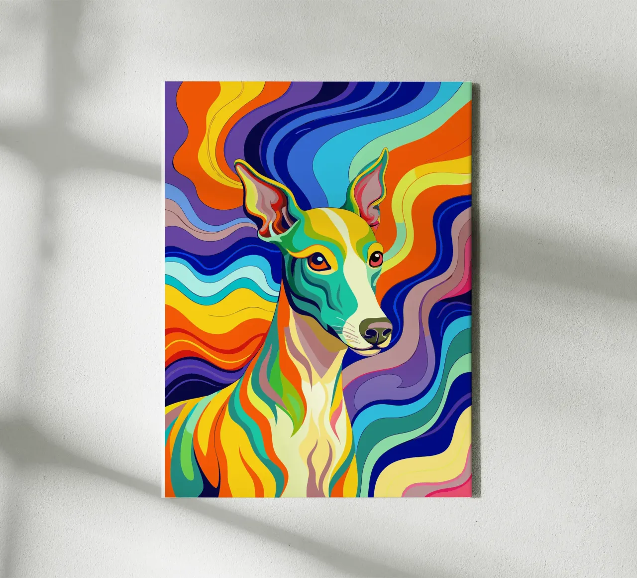 hond vector fullcolor canvas met Baklijst van onelife