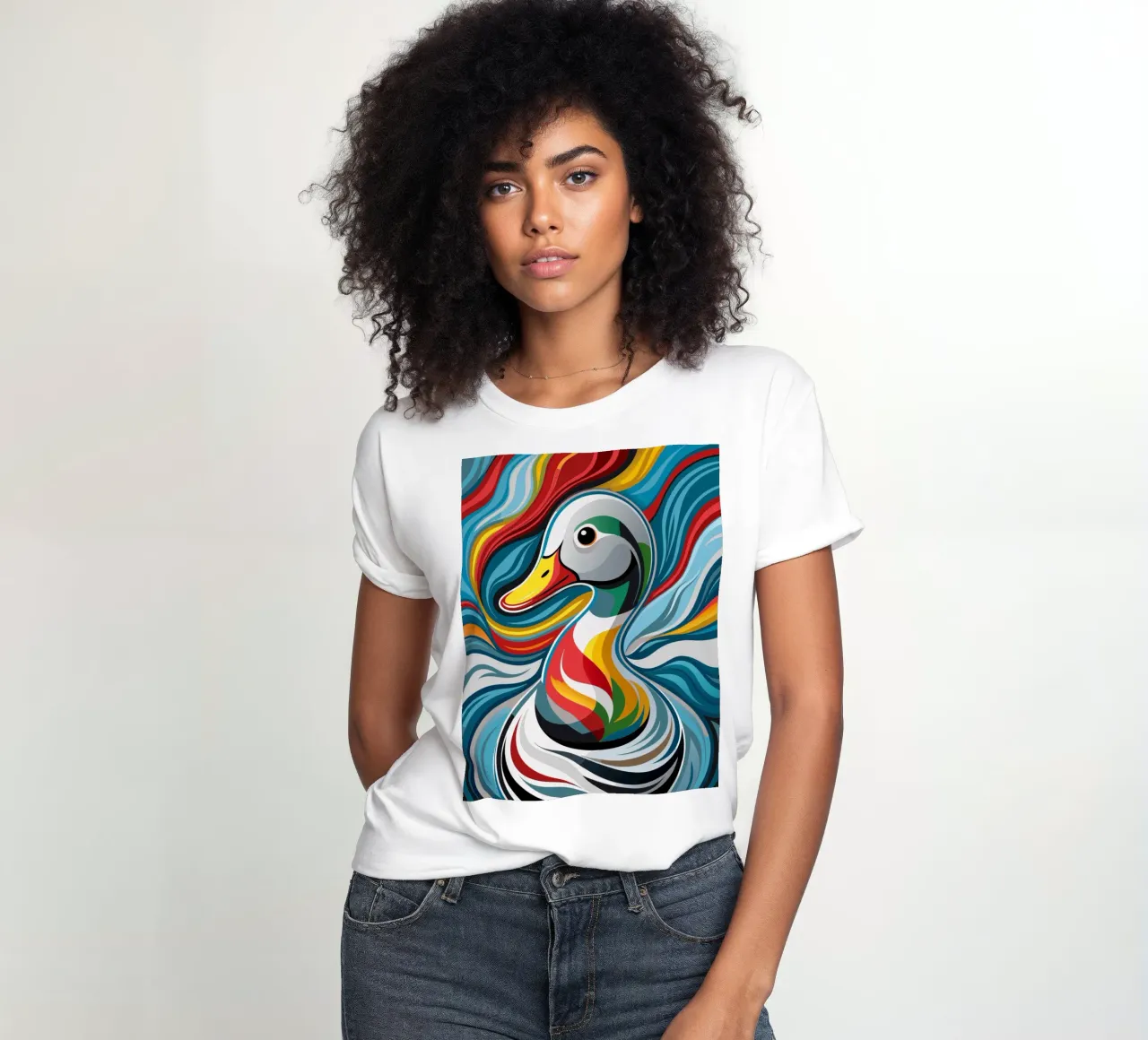 pato vector a todo color camiseta de mujer de onelife