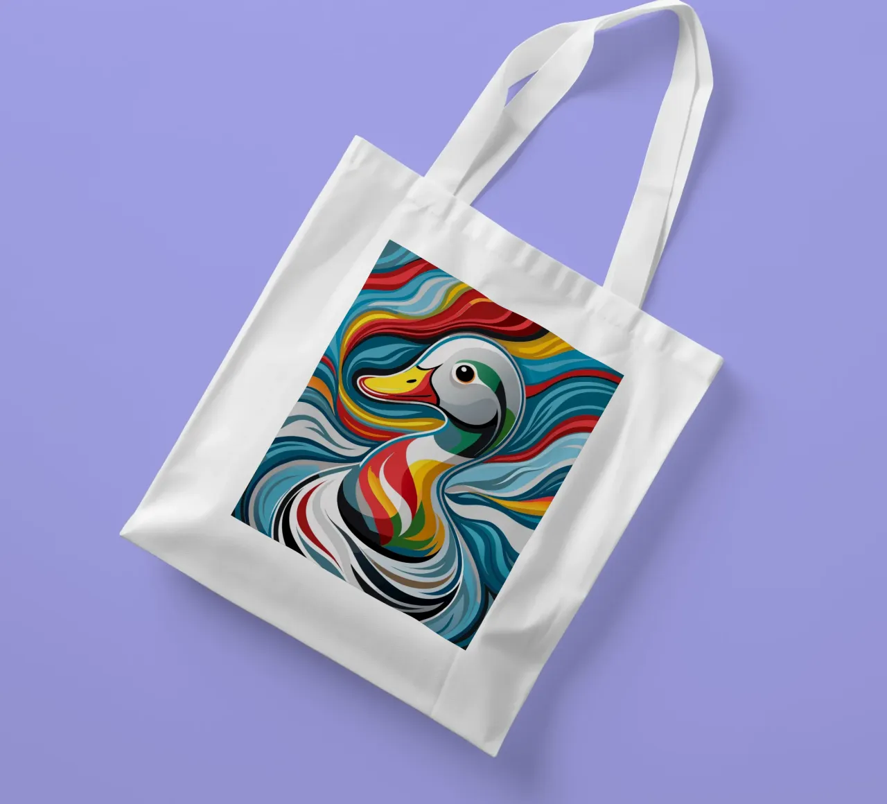 pato vector a todo color tote bag de onelife