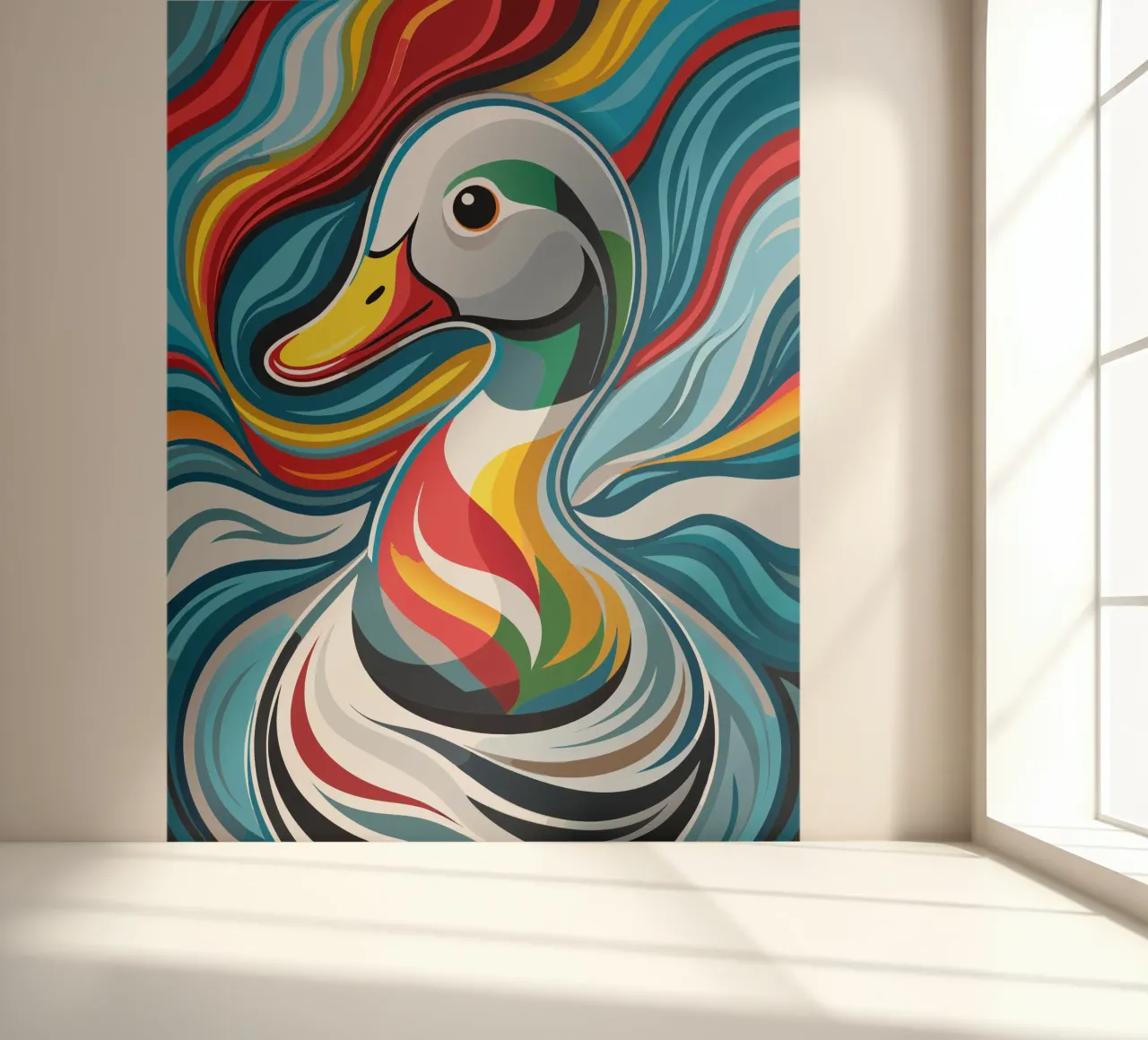 pato vector a todo color papel para pared de onelife