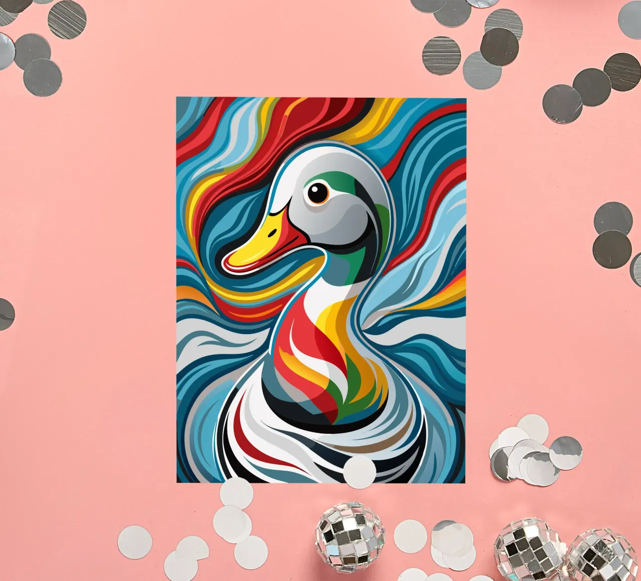 pato vector a todo color pegatina de onelife