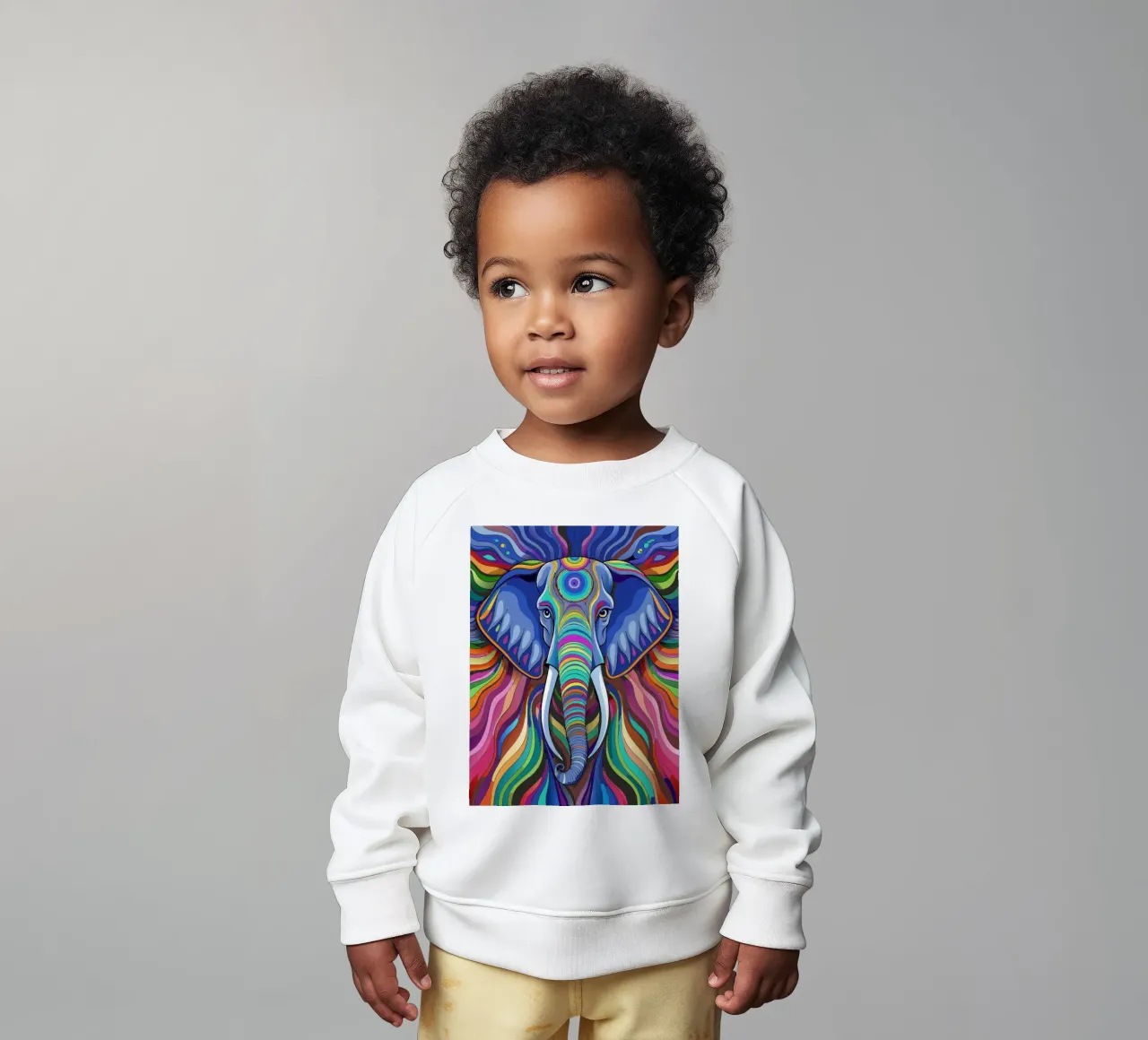 elefante vector a todo color sudadera de bebé de onelife