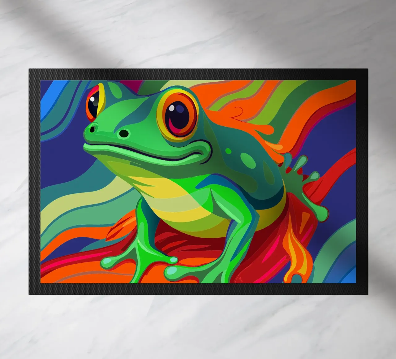 frog vector fullcolor doormat by onelife