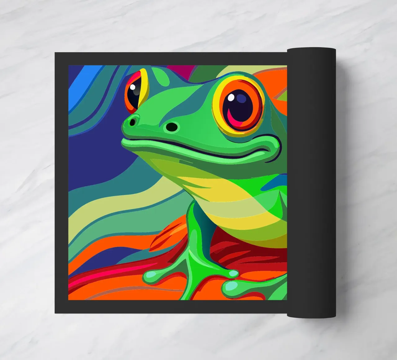 frog vector fullcolor doormat by onelife