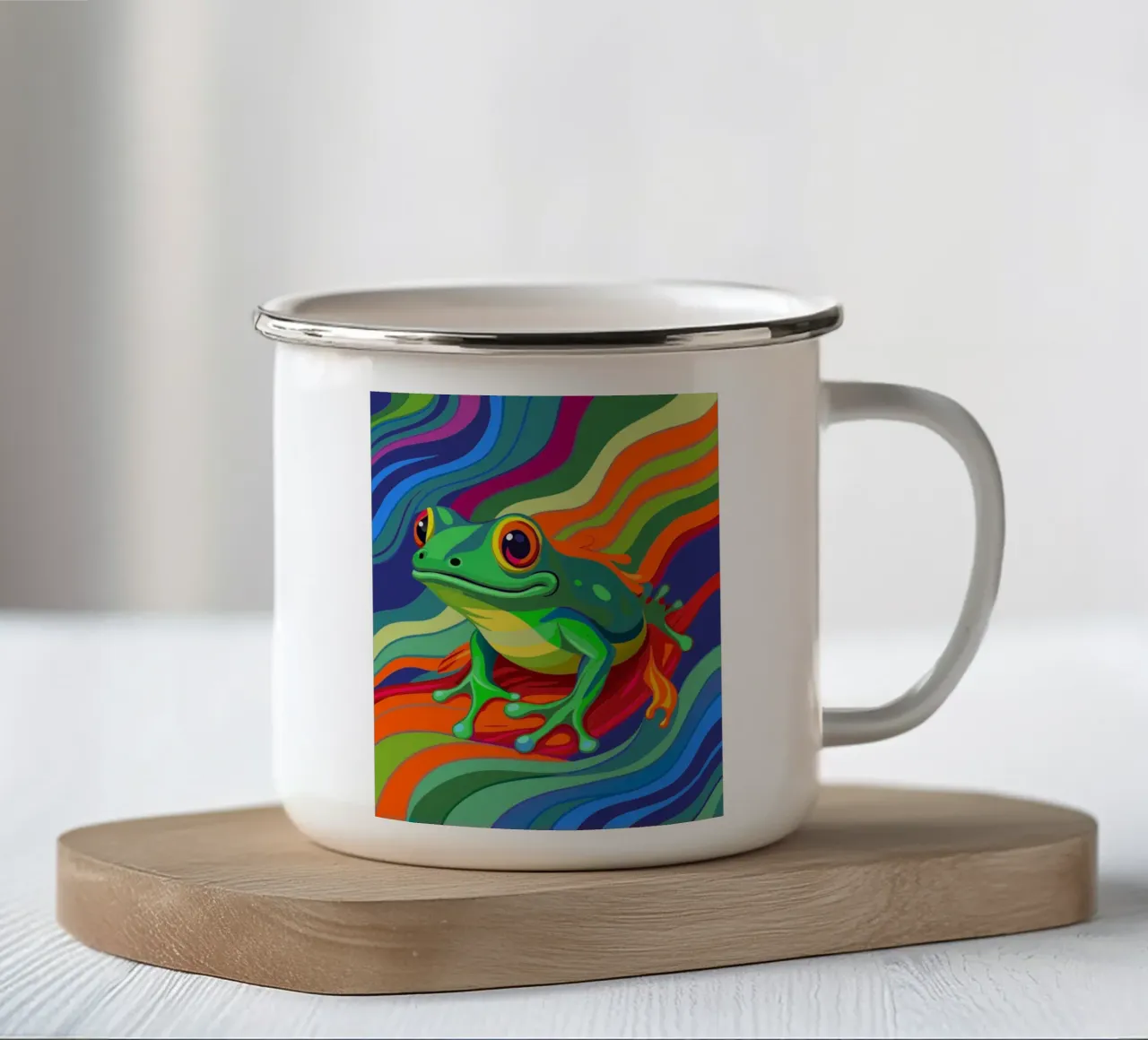 rana vettore fullcolor tazza in smalto da onelife