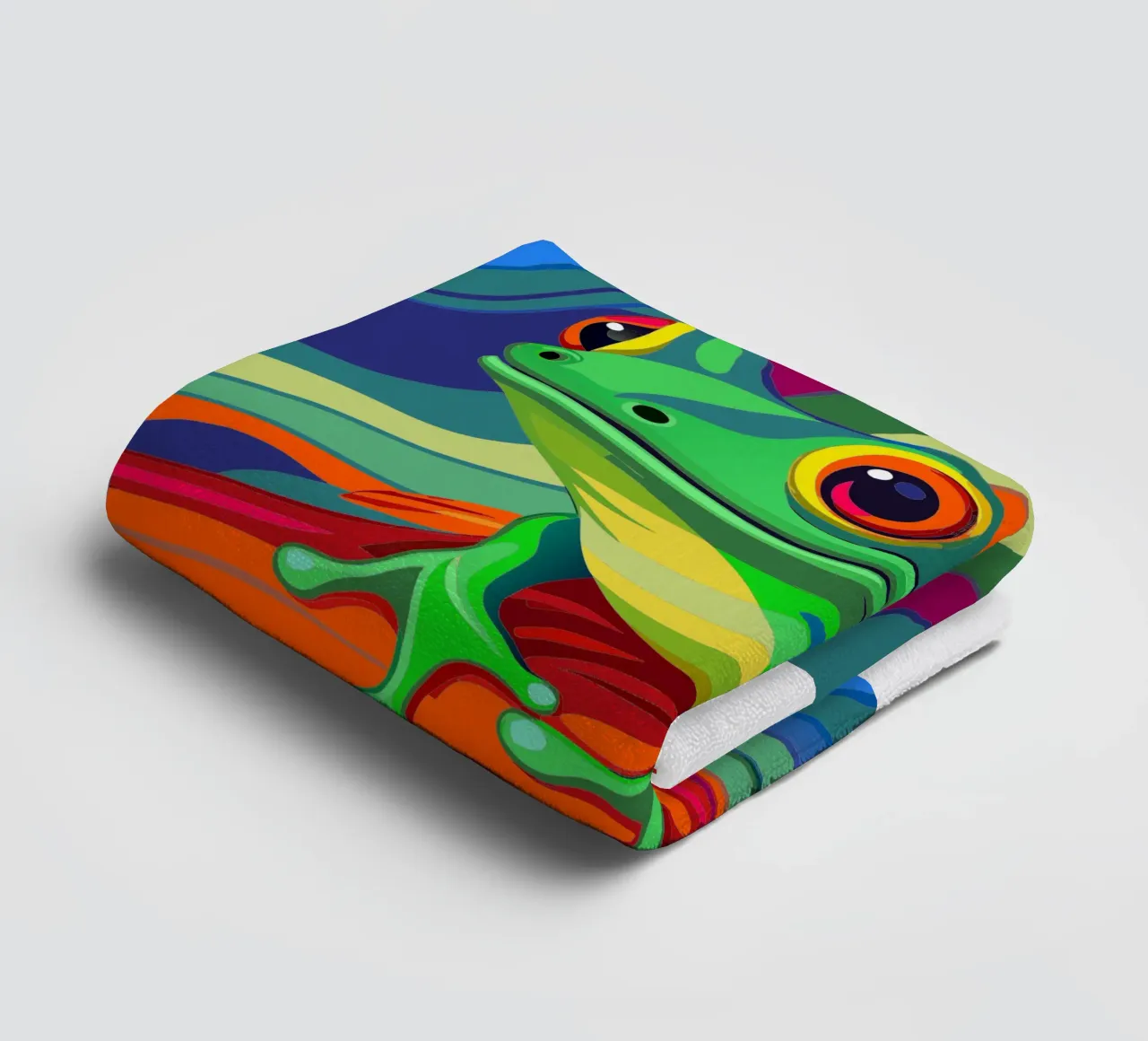 frog vector fullcolor towel by onelife