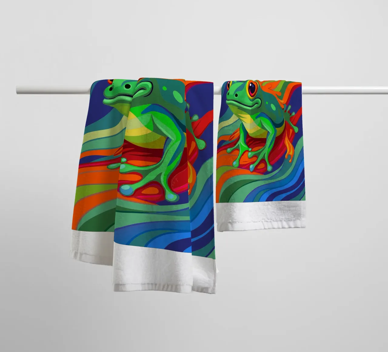 frog vector fullcolor towel by onelife