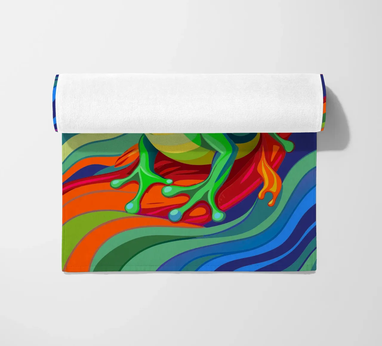 frog vector fullcolor beach towel by onelife