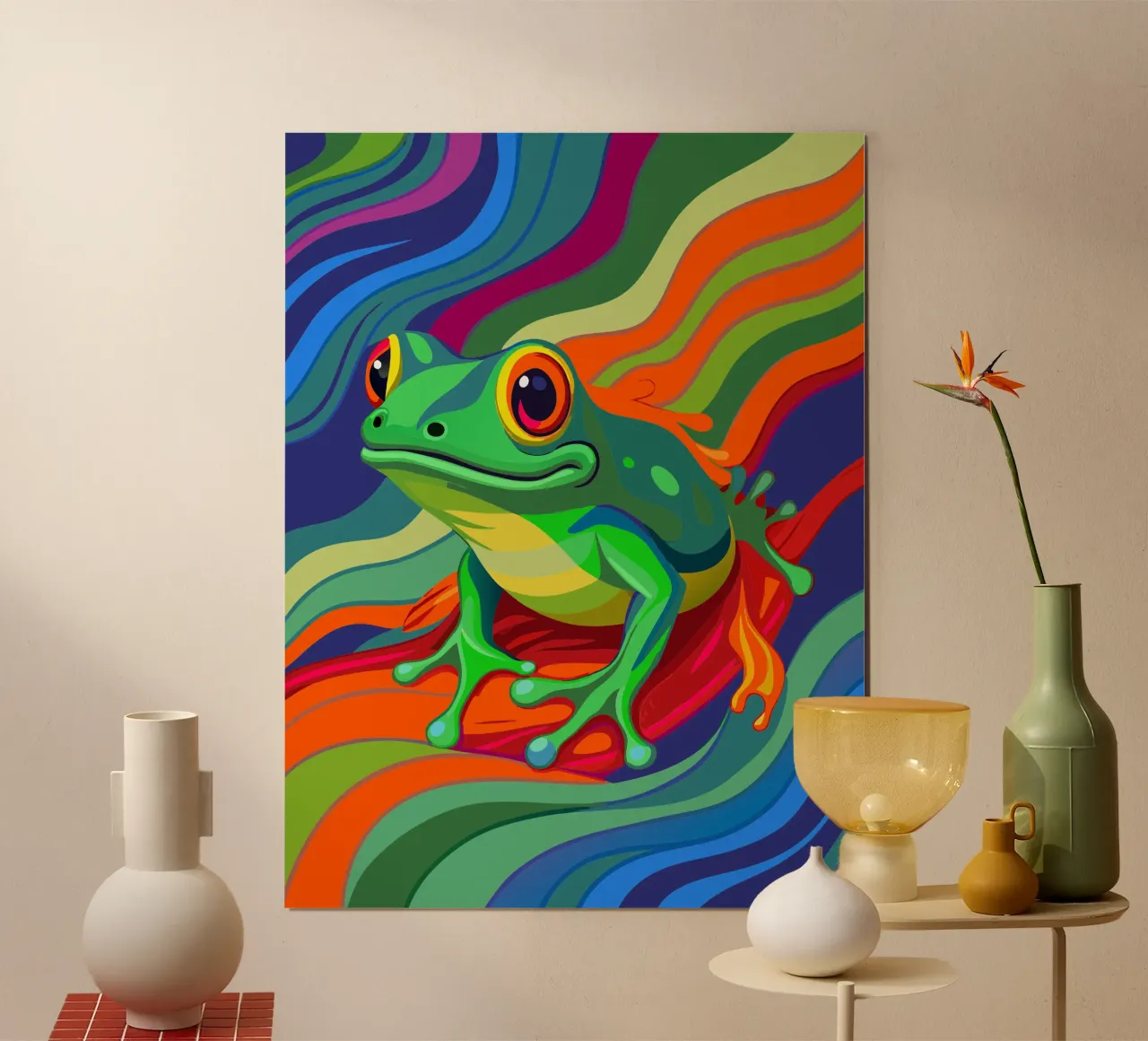 rana vettore fullcolor poster con telaio in alluminio da onelife