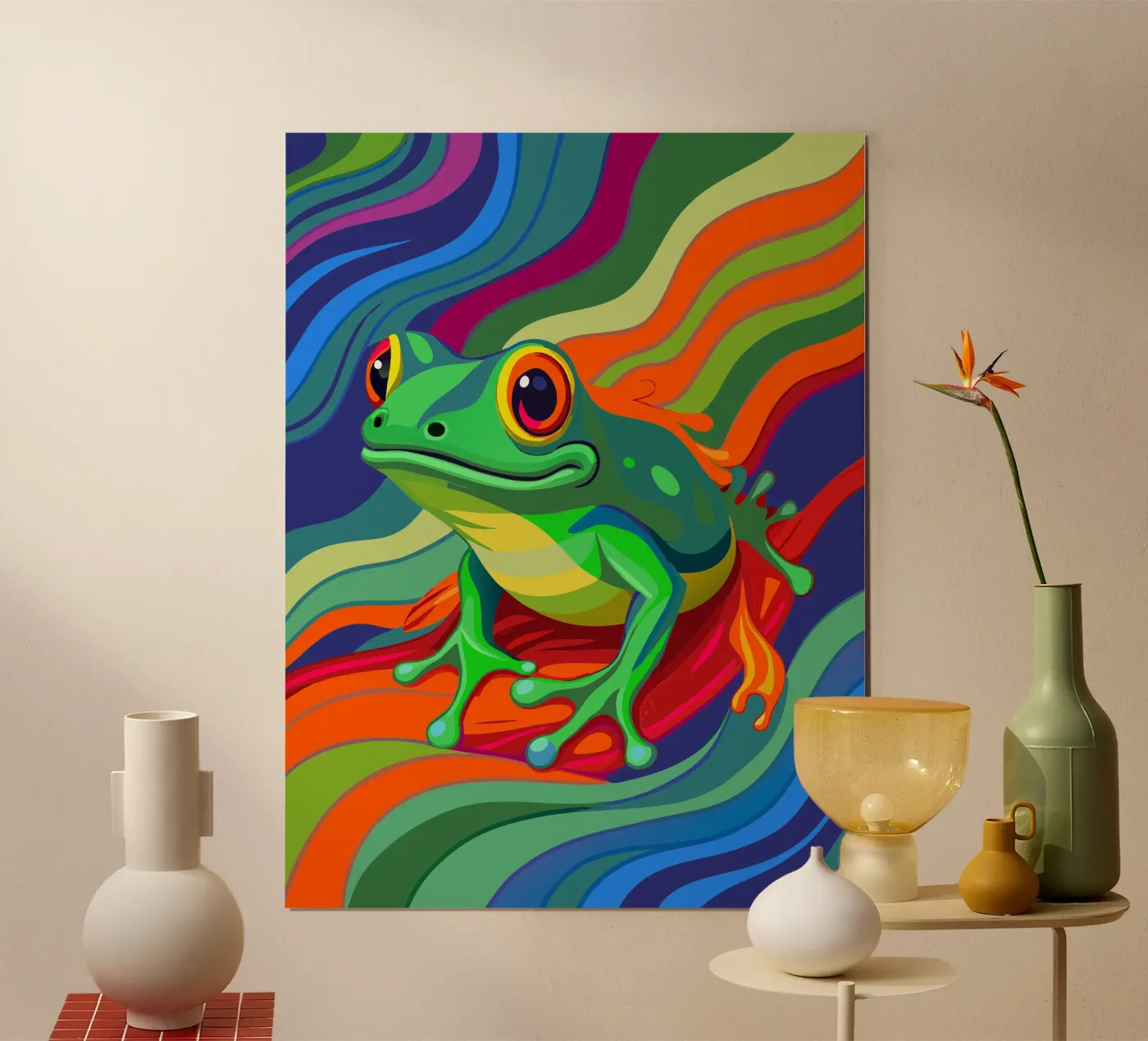 frog vector fullcolor poster van onelife