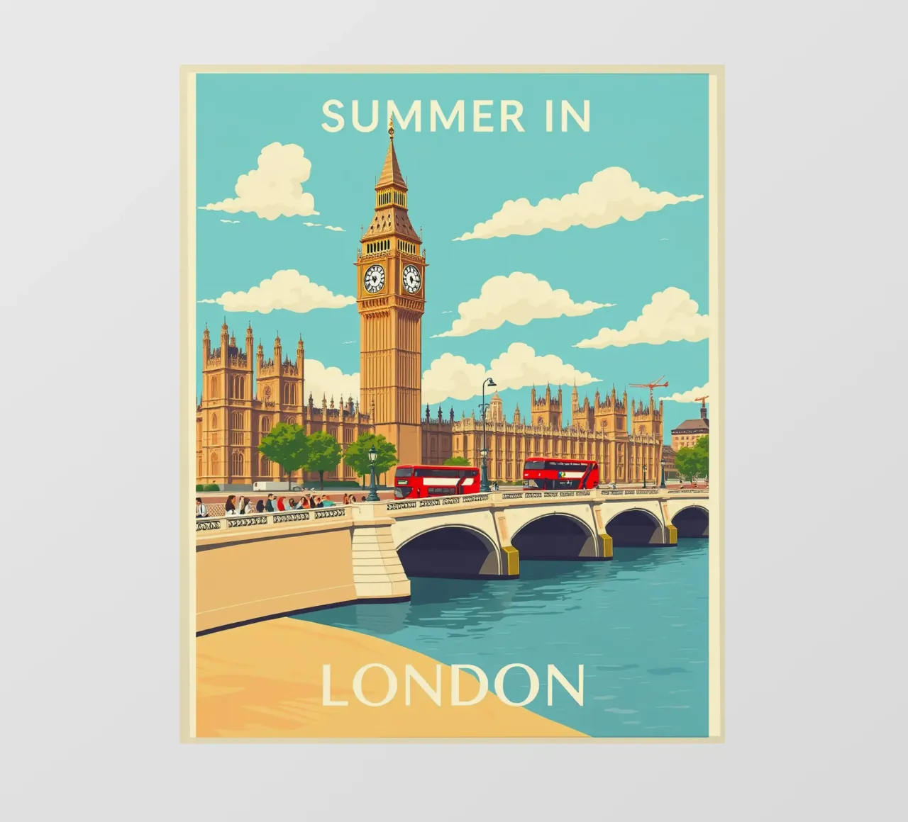Summer in London - Vintage Travel pvc cover by HicksShop