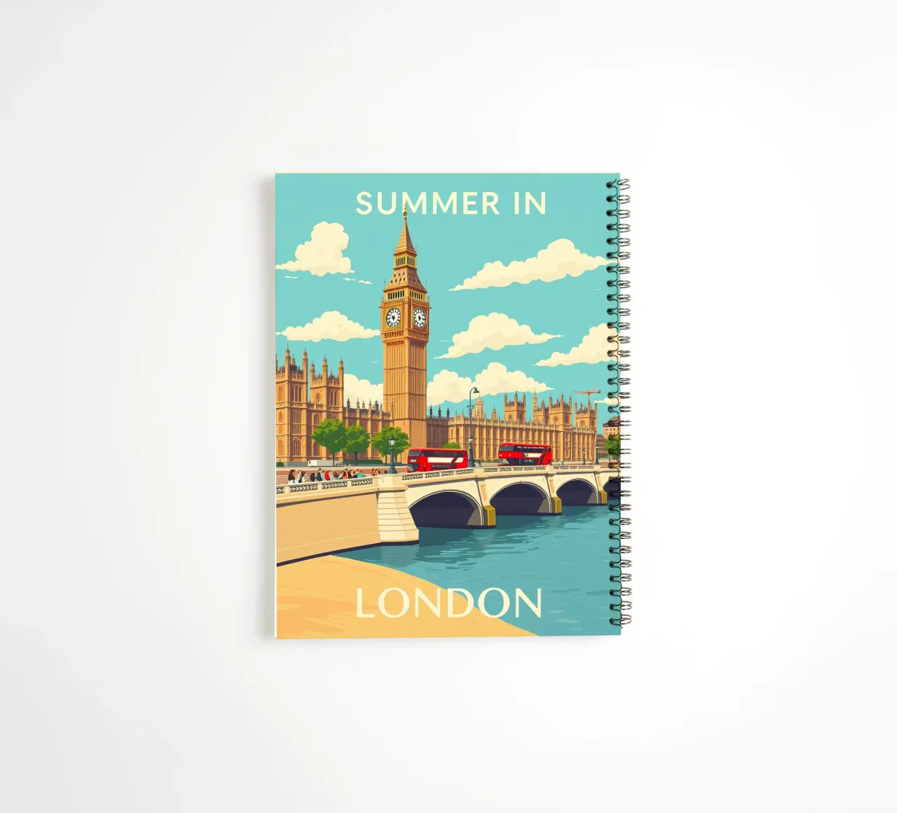 Summer in London - Vintage Travel spiral notebook by HicksShop