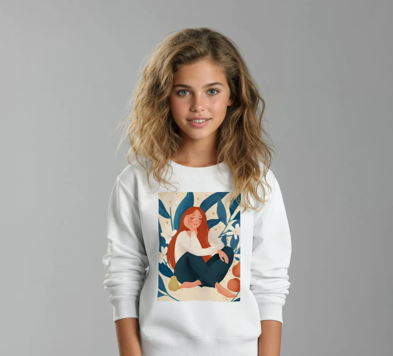 Blue Leaf Embrace Kinder Sweatshirt von Peak Delusion