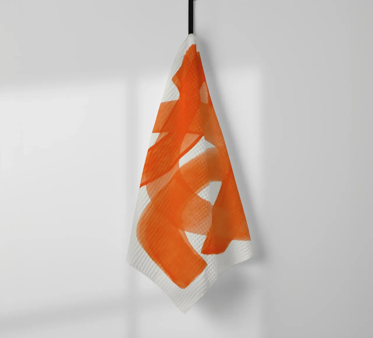 Orange Brush Stroke tea towel by EnShape
